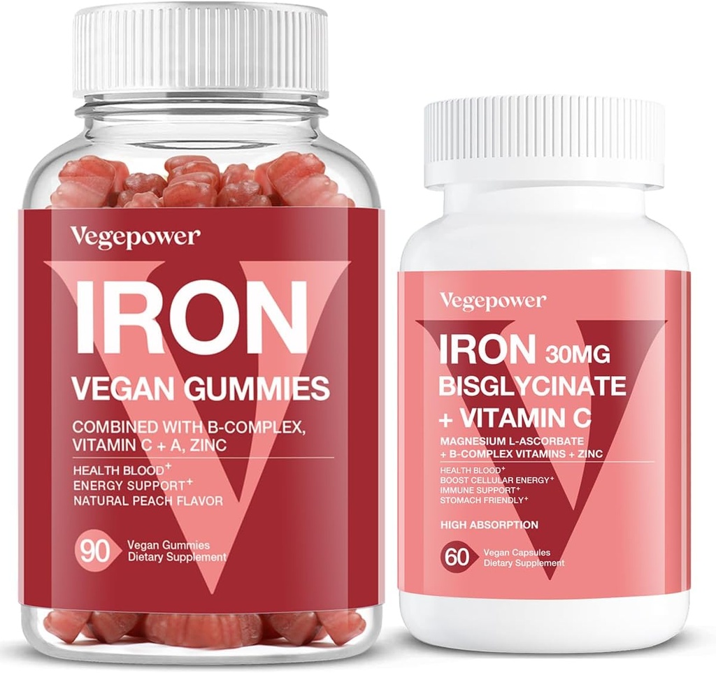 Vegansk jerngumies + Iron Bisglycinate 30MG