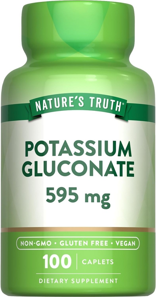 Nature 's Truth Kalium Gluconate 595 mg Kosttilskud, 100 Greve (pakke med 3)