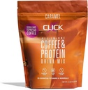 Klik på Coffee Protein Powder • 124; Dobbelt shot Espresso • 124; 16g Protein • 124; 23 Væsentlige vitaminer • 124; Lav kalorie Meal Erstatning • 124; 150mg Koffein • 124; Gluten Free • 124; Ingen kunstige smagsstoffer eller farvestoffer • 124; Caramel