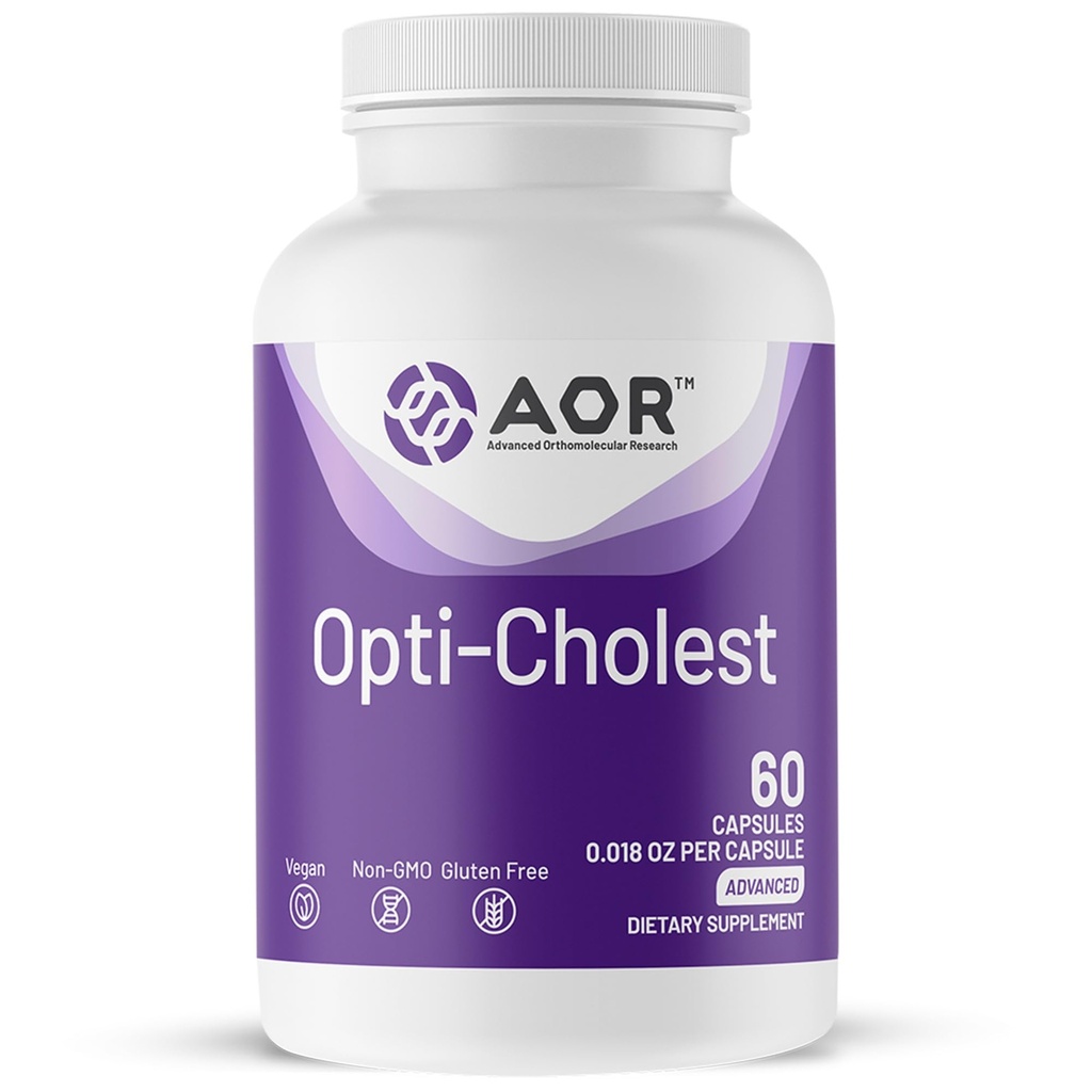 AOR, Opti- Cholest, Natural Bergamot supplement til vedligeholdelse af Sund Kolesterol og Heart Health, Vegan, 60 kapsler (30 portioner)