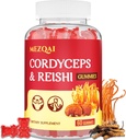 Mushroom Gummies, Cordyceps Reishi Mushroom Supplement Gummies for voksne med grøn te ekstrakt, hjerne Kosttilskud til hukommelse og fokus, energi, atletisk ydeevne *, hvile - 60 Greve