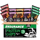 Natural Endurance Protein Chips - Lav Carb Chips, High Protein Snack, Vegan Protein med Avocado Oil, 14g Protein Per Bag, Gluten Free, Nacho, BBQ, Chili, Fødselsdagskage, Original - Variety Pack, 1,38 oz poser (Pack of 12)