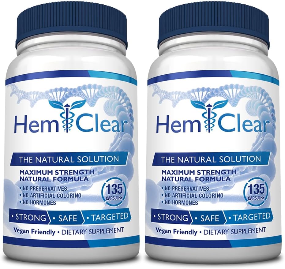 for Hemorrhoids - Vegan Formula for Hemorrhoid Relief & Vascular Health - Maximum Strength - 2 Bottle - 135 Capsules