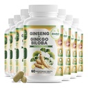 GreeNatr Ginko Biloba & Panax Ginseng Supplement - Rød Ginseng Brain Supplement for hukommelse og fokus - Ginkgo Biloba Kosttilskud til god vision, immunsystem og forbedret blodgennemstrømning - 12 flasker