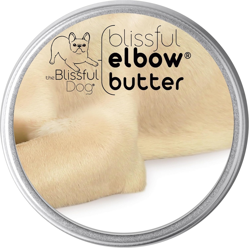 Den Blissful Hund Elbow Butter til Dry, Cracked Callus, Lick-Safe Hund Balm, Lindrende Elbow Balm med fugtgivende Shea Butter, Mandel, Olive, og essentielle olier, Pet Supplies, 1 oz. Tin
