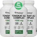 PRISTINE'S Tongkat Ali 1000mg 180 Day Supply (3 Pack) - Athletic Performance Support - Lean Mass Muscle Building Herbal Supplement for Men & Women - Vegan, Gluten Free, Non GMO