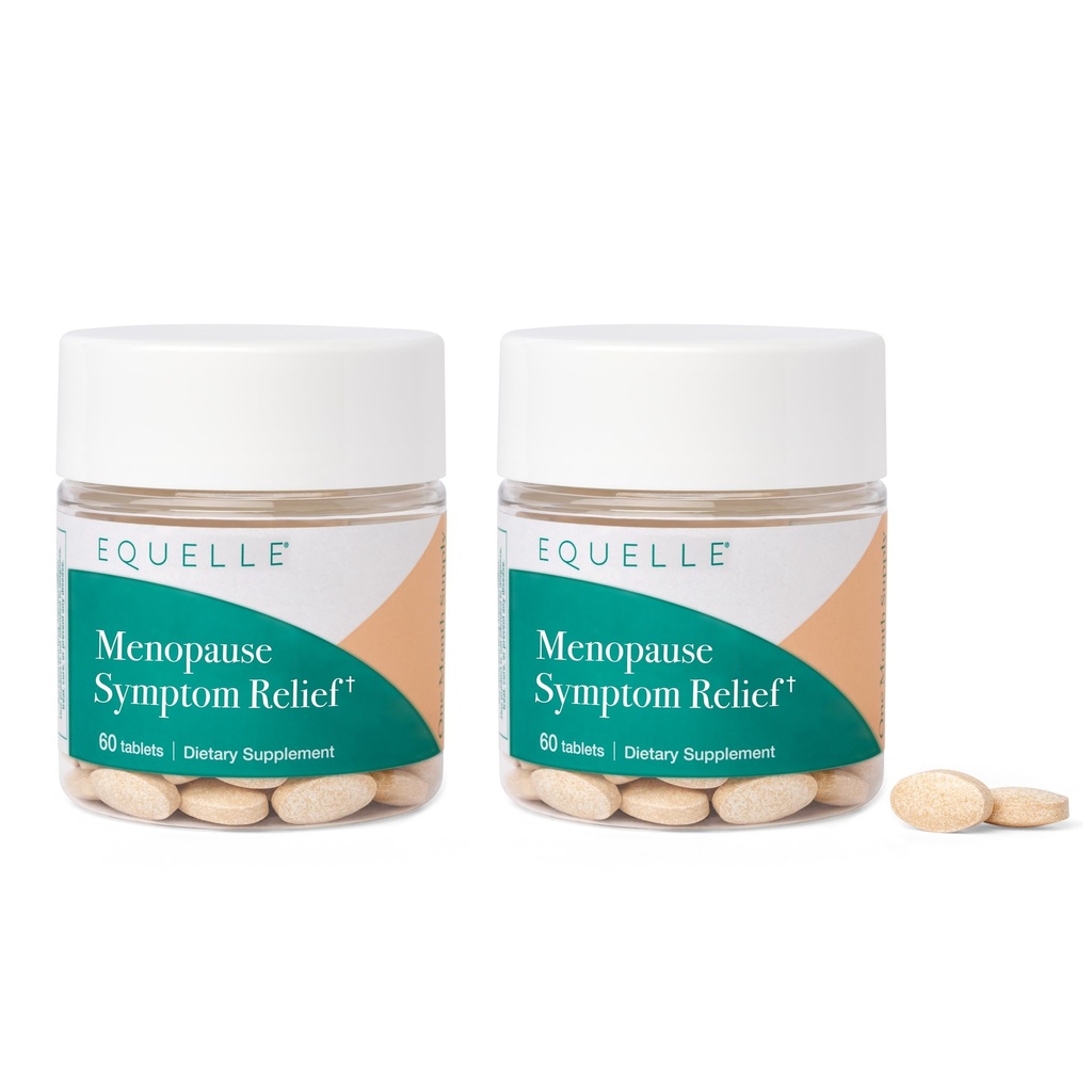 EQUELLE Multi- symptom menopause Relief Relief from Hot Flashs, Muscle Aches & Supports More Sleep. Hormone- Free, Plant- Based S- Equol - 2 Months Supply (120 tabletter)