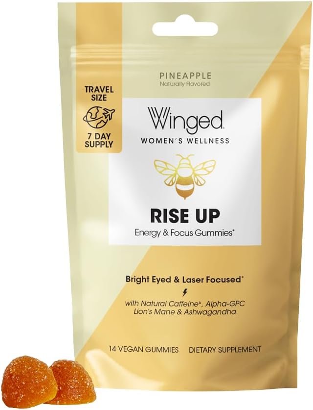 Vinged Rise Up Gummies I B12 for Energy against 124; Ananas Arv (14 Greve)