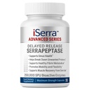 iSerra Advanced Series Serrapeptase 250,000 SPU Per Capsule (500,000 SPU per 2 Caps) | Maximum Strength 12× Potent Serratiopeptidase | 90 Delayed-Release Vegan Capsules | Ultra-Pure Non-GMO Enzyme