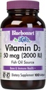 Bluebonnet Vitamin D3 2000 IE Vegetabilske kapsler, 100 greve (pakning med 1 pakke)