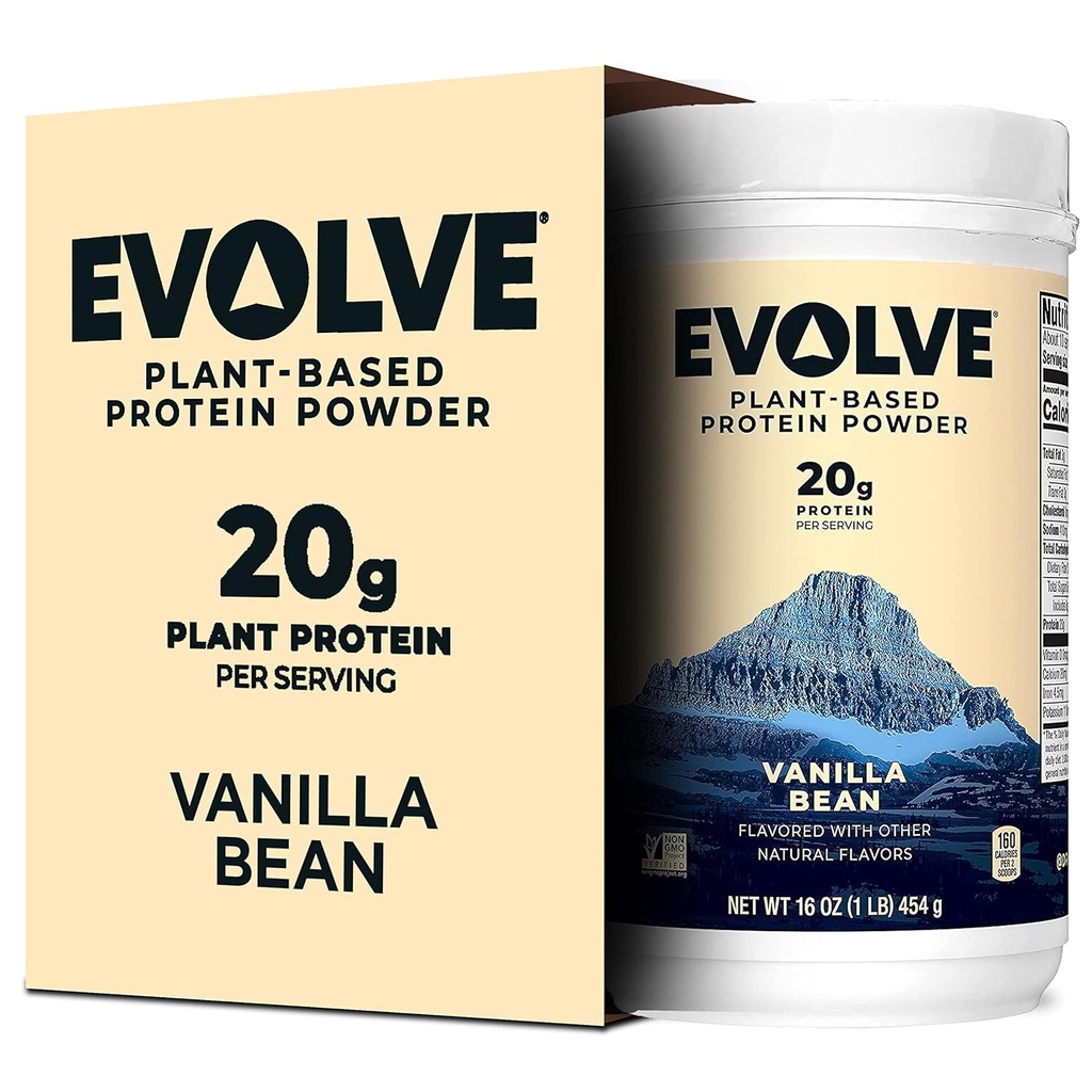 Evolve Protein Powder, Ideal Vanilla, 20g Protein, 1 Pound (pakke med 2)