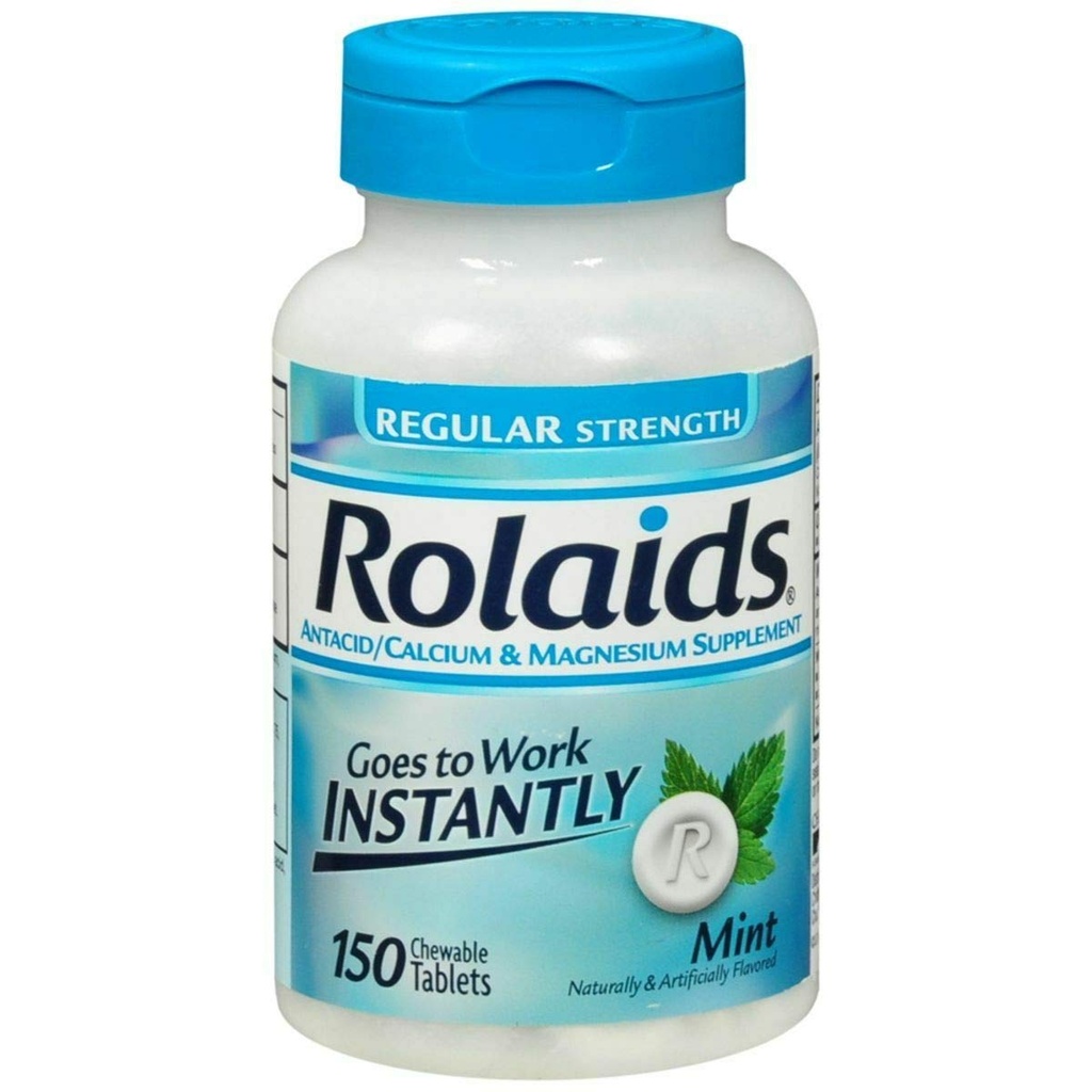 Rollads - 20284 Antacida, Regelmæssige styrker tabletter, Mint, 150 greve