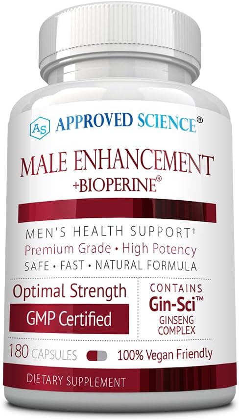 Godkendte Science ® Male Enhancement - Boost Performance and Increase Drive - 180 Veganske venlige kapsler (1 flaske)