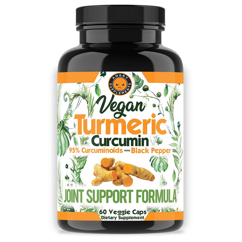 Vegansk gurkemeje med sort peber ekstrakt (60 Veggie Capsule-2 Måned Supply), 95% Curcuminoider - Alle naturlige kraftfulde antioxidant til fælles støtte og relief (1 -flaske)
