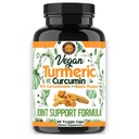 Vegansk gurkemeje med sort peber ekstrakt (60 Veggie Capsule-2 Måned Supply), 95% Curcuminoider - Alle naturlige kraftfulde antioxidant til fælles støtte og relief (1 -flaske)
