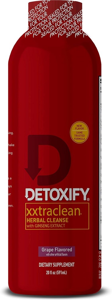 Detoxify - Xxtra Clean Herbal Detox Drikke - Fuld Krop Rengøring Detox for kvinder og mænd - Samme dag resultater - Forbedret med Ginseng Uddrag & Mælk tidsel Uddrag - Plus Sticker