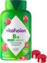 Vitafusion Ekstra styrke Vitamin B12 Gummies, Understøtter Energi Metabolisme og Nervesystemet Health Support, Gummy Vitamin supplement til kvinder og mænd, Cherry Flavor, 45 Day Supply, 90 Greve