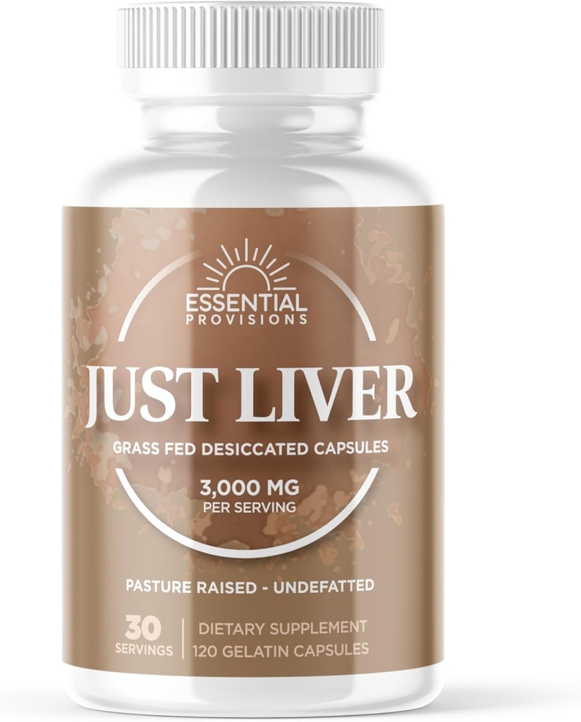 Bare lever, grassefed og pasturiseret oksekød leverkapsler, 3.000mg per servering, 120 Greve