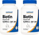 Nutricost Biotin (vitamin B7) 10,000mcg (10 mg), 240 Caps (2 flasker) - non-GMO, Gluten Free