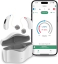 Høreapparater til seniorhøreapparater til seniorer, RIC 16 Kanal Høreapparat med Bluetooth til voksne, Senior Høreapparater med Smart Støj Annullering, Digital Høreapparat med APP Control, Hvid