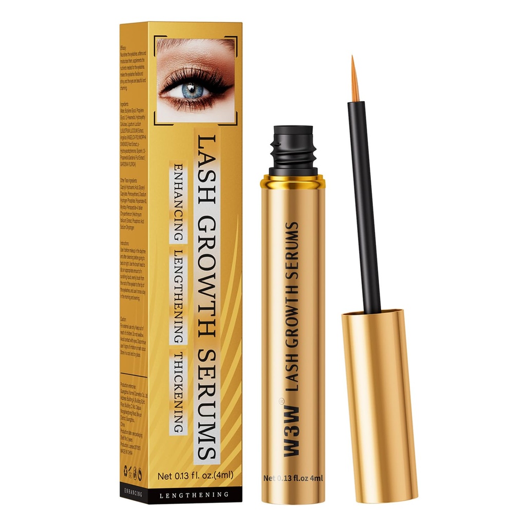 Opdateret W3W Lash Serum til Eyelash Enhance, Eyelash Growth Serum, Gentle Formel for Længere, Fuller, og Thicker Lass, 4 ml