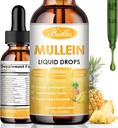 Mullein dråber til Lungs - 13 i 1 Vegan Mullein Leaf Extract Tinktur med Calendula, Elderberry, etc, Urtetilskud, Support for Respiratory, Immun, fordøjelsessystem, 2 FL OZ (Ananas Arv)