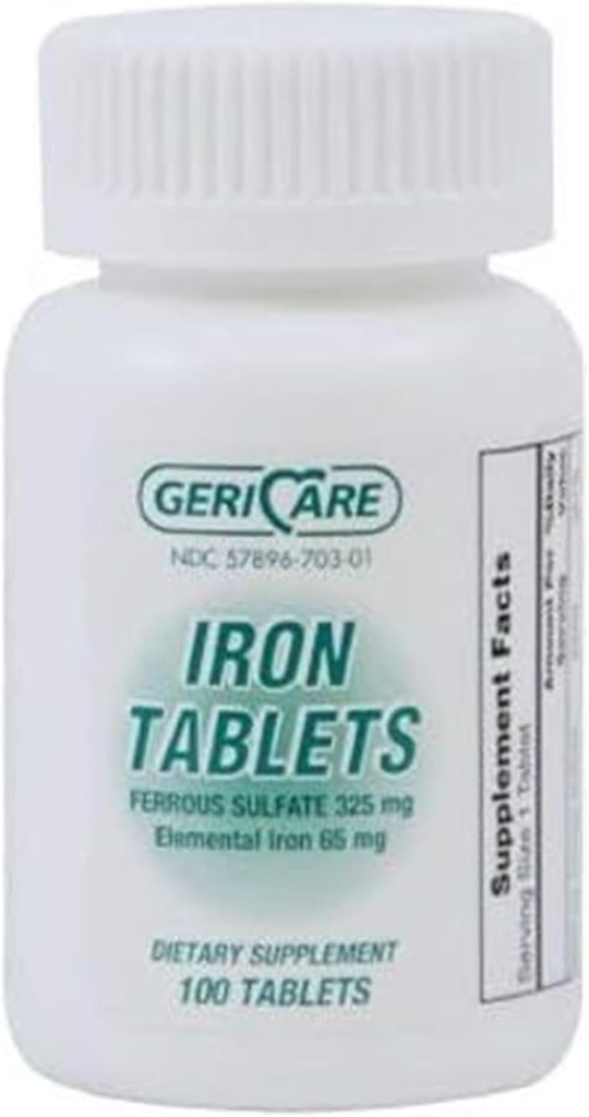 Geri Care 57896- 0703- 01 Ferrosulfatgrøn 325mg (100 stk.)