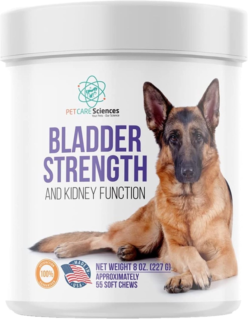 Bragtstyrke Ca. 55 tygger - Natural Dog UTI Behandling - Nyrestøtte til hunde - Hund Cranberry supplement - Senior Hundeinkontinens kosttilskud - Made in USA