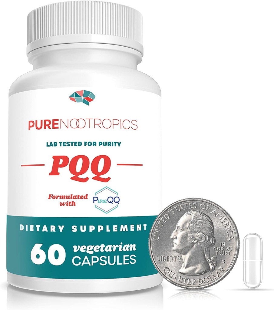Pure Nootropics - PQQ (Pyrroloquinoline Quinone) 20mg Capsule Name 124; 60 Veg Caps Value Pack