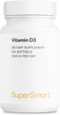SUPERSMART - D3- vitamin 1000 IE per dag - Vitaminer til stærke knogler - celler Protector Б124; Non- GMO & Gluten Free - 150 Softgels