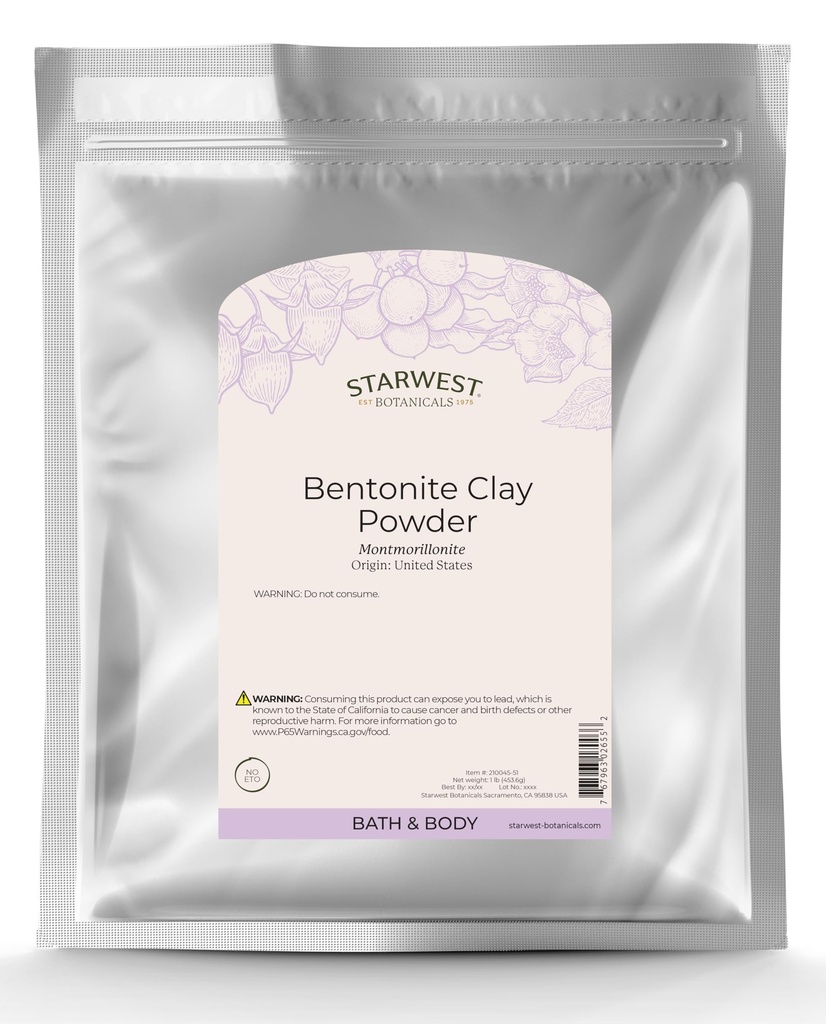 Starwest Botanicals Natriumbentonit Clay, 1 Pund