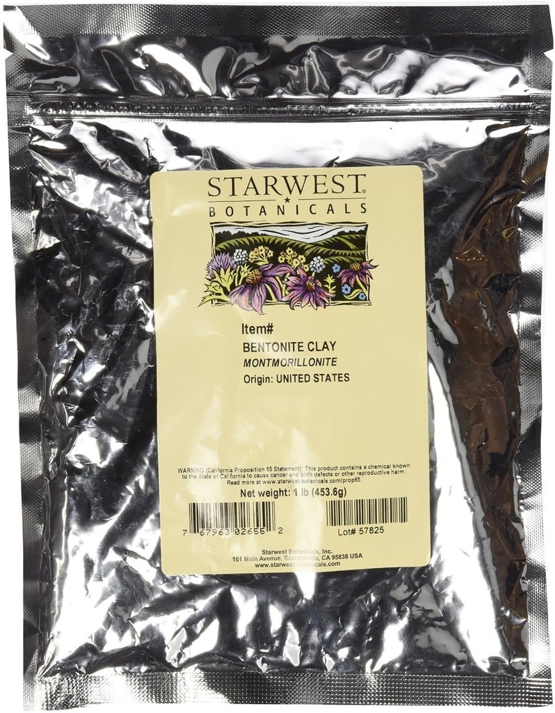 Starwest Botanicals Sodium Bentonite Clay, 1 Pound