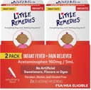 Little Remedies Infant Fever & Pain Reliever, Natural Berry Flavor, 2 Fl Oz (pakke med 2)