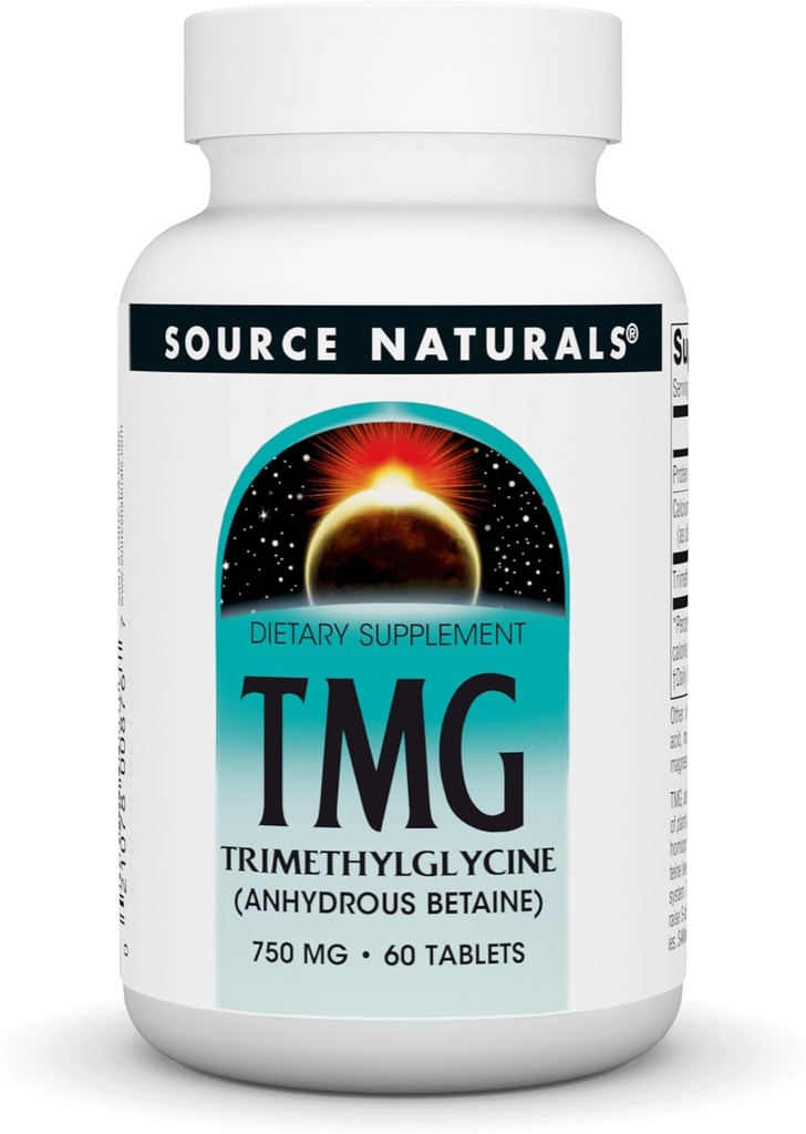 Source Naturals TMG 750mg Trimethylglycin (vandfri betain) - 60 tabletter