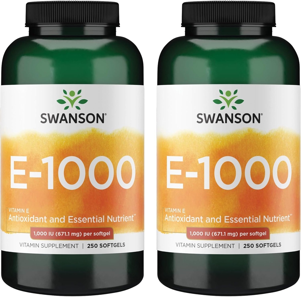 Swanson Natural Vitamin E 1000 Iu (671.10 Milligram) 250 Sgels (2 Pack)