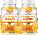 softbear Kalium Citrate 1000mg, Sugar Free Kalium Gummies for adult Support Leg Cramp & Muscle Health High Potency Kalium Supplement Gummies Orange Flavor 120 Greve