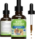 Pet Wellbeing Blood Sugar Gold Dogs - Holistisk Blood Sugar Support, Pancreas & Lever Health, Gymnema, Fenugreek & Devil 's Club - NASC Certified & Vet- Formuleret - 2 oz Væske