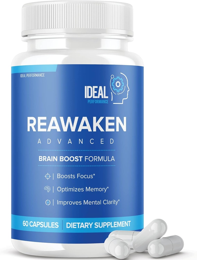 Reawaken Brain Boost supplement til hukommelse avancerede formel (60 kapsler)