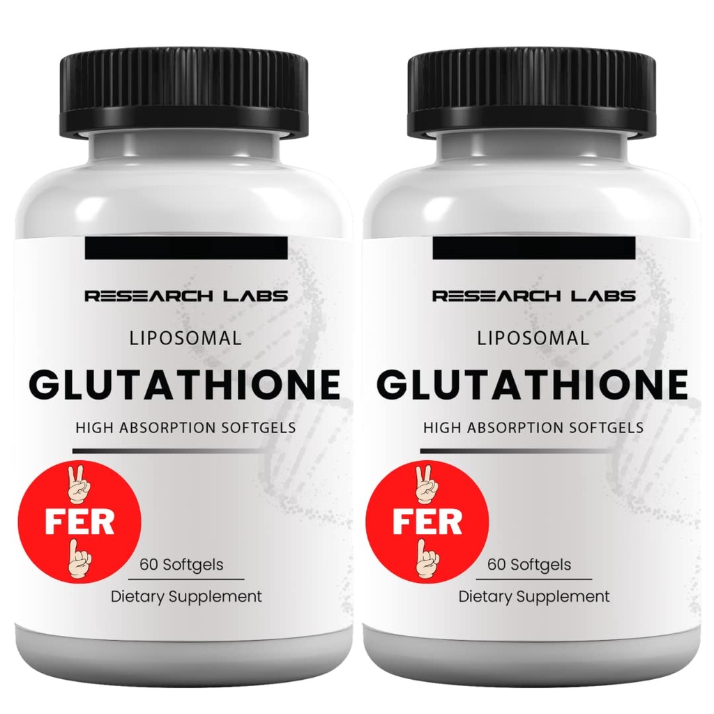 Forskning Labs Liposomal Glutathione Supplement w / Gluta- IV ™, 100x Forbedret Absorption Over Powder Glutathion. 2 Fer 1 Ad, 120 Total Liposomal Softgels