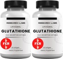 Forskning Labs Liposomal Glutathione Supplement w / Gluta- IV ™, 100x Forbedret Absorption Over Powder Glutathion. 2 Fer 1 Ad, 120 Total Liposomal Softgels