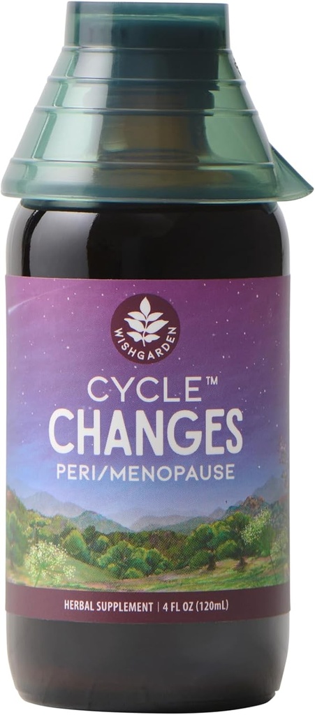 WishGarden urter Cykelændringer Herbal Menopause Support - Plant- baseret supplement w / Black Cohosh, Wild Yam & Vitex understøtter Hormone Balance for kvinder i overgangen fra perimenopause til overgangsalderen, 4oz