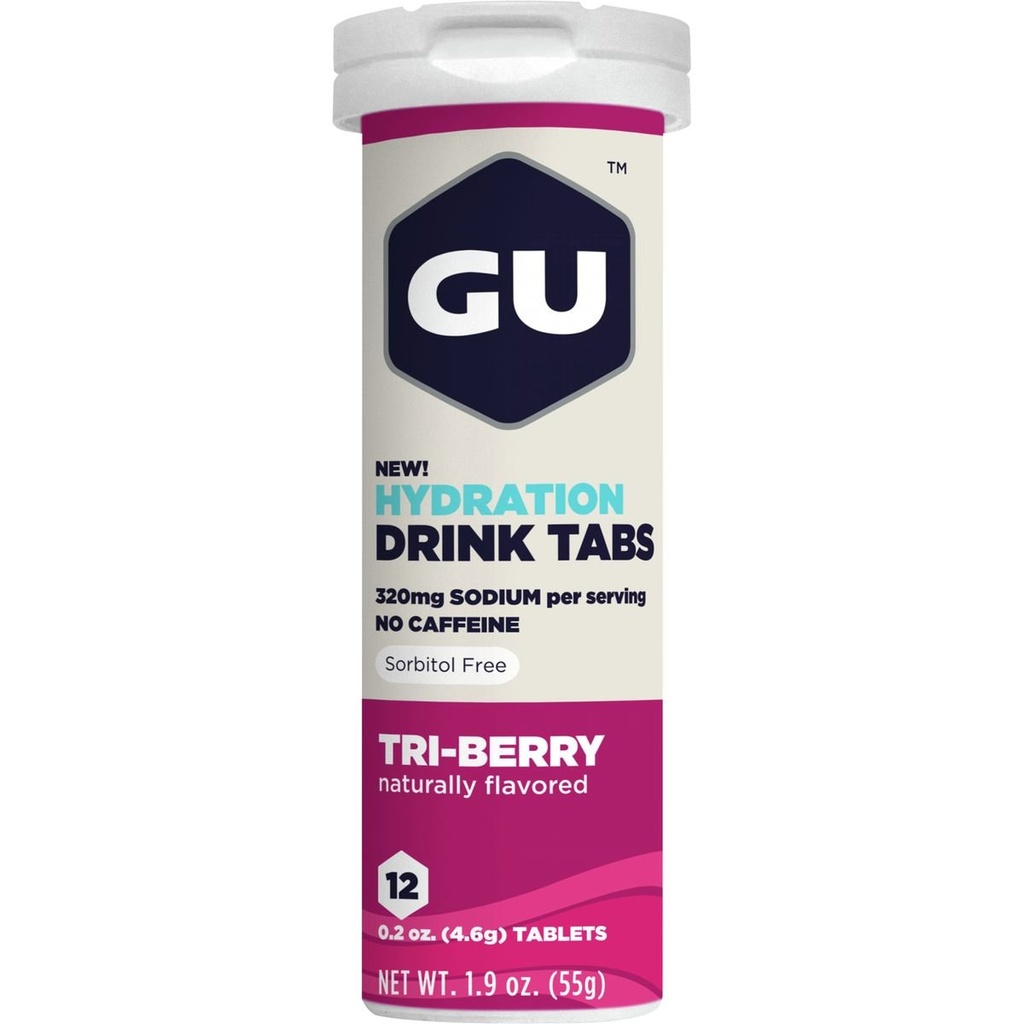 GU Hydration Drink Tabs, Tri- Berry, 8 Æsker af 8 Greve