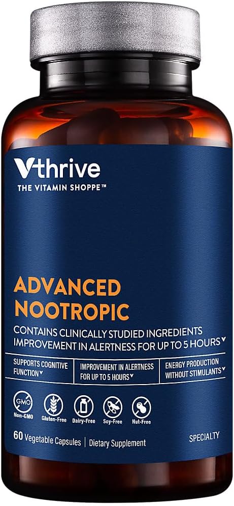 Advanced Nootropic Formula - Supports Cognitive Health & Brain Function (60 Vegetarian Capsules)