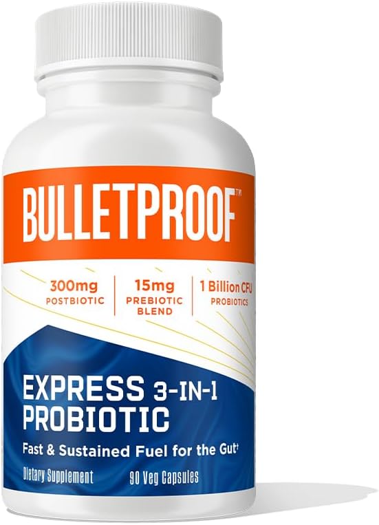 Skudsikker Express 3- in-1 Probiotisk, 90 Greve, tillæg for hurtig og vedvarende Gut sundhed