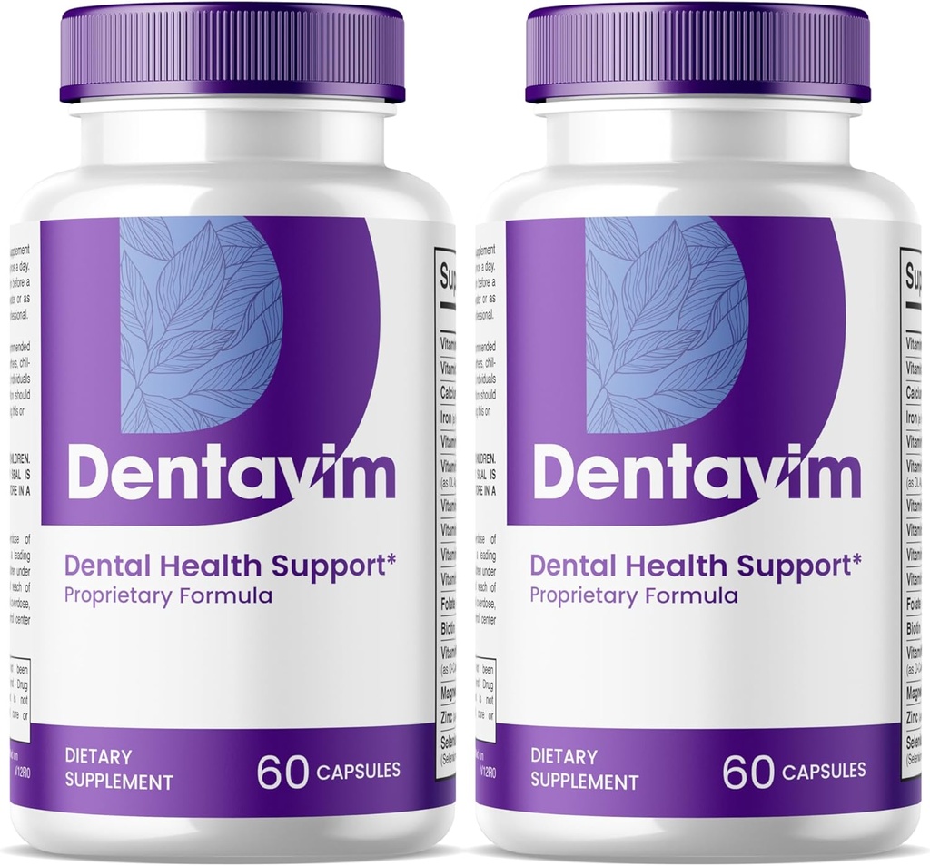 (2 Pack) Dentavim kapsler - Al naturlig pleje for tænder og tandkød - Dentavim Dentavim Dentavim Dentavim Formula Pills - Maksimal styrke, Vitamin & Min til total oral beskyttelse, Denta Vim til anmeldelser