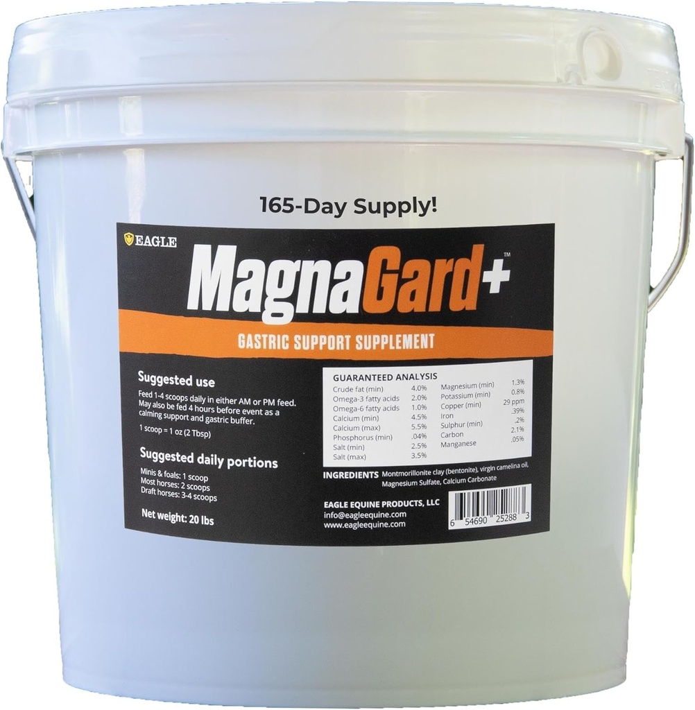Plus- Gastric Support Supplement for Heste med Omega 3 's Name 124; Relieves Ulcers, Calming Supplement, Magnesium & Andre Vital Minerals