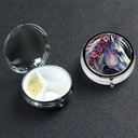 Round Pill Box 3 Compartment Pill Box Pill Containe Pillbox Case for Travel Small Pill Case Horse in The Night Pill Organizer for Vitamins Fish Oil Box Supplement Box