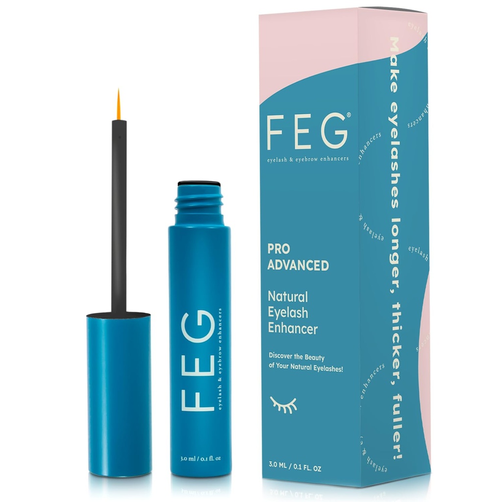 FEG Pro Advanced Natural Eyelash Enhancer Serum for Rapid Lash Growth 124; Extra Strength Lash Serum for Growing Thick, Full, og Long Eyelashs