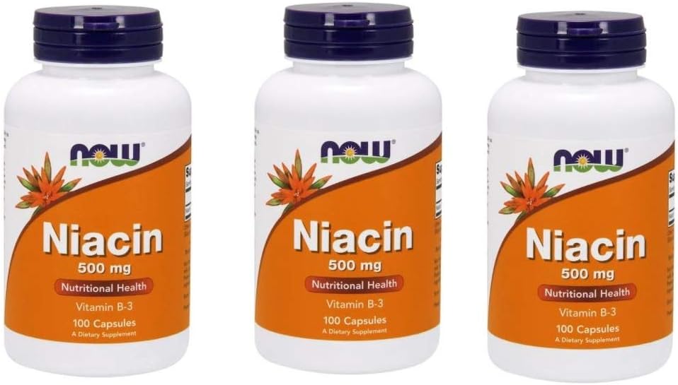 Now Foods - Niacin Vitamin B-3 500 mg. - 100 kapsler (Multi- Pack)