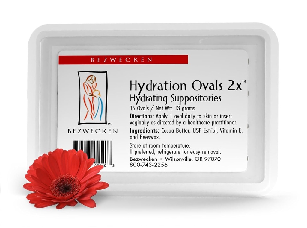 Bezwecken - Hydration Ovales 2x - 16 Ekstra styrke ovale suppositorier - Professionelt formeret til at legitimere vaginal tørhed hos menopausale kvinder - Sikker & naturlig